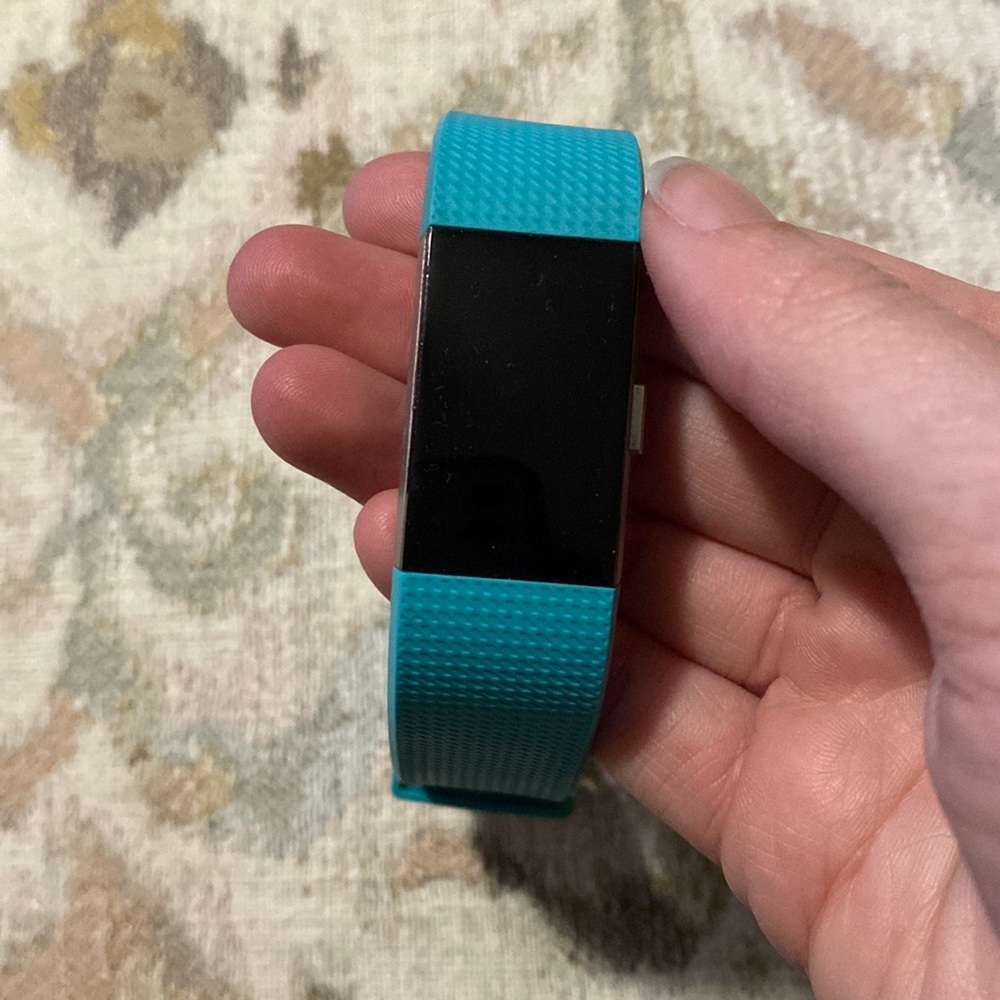 Turquoise Fitbit; Charge 2, HeartRate + Fitbit wristband